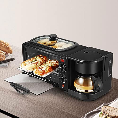  MBJ Bread Maker 3 In 1 Breakfast Making Machine Mini Drip Coffee Maker Bread Pizza Oven Frying Pan Toaster Breakfast Machine