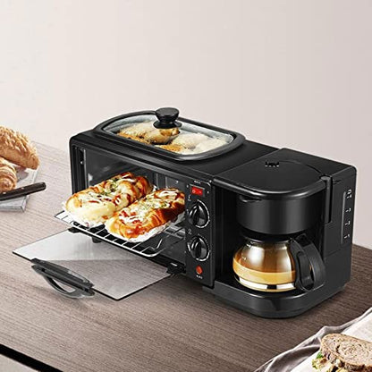  MBJ Bread Maker 3 In 1 Breakfast Making Machine Mini Drip Coffee Maker Bread Pizza Oven Frying Pan Toaster Breakfast Machine
