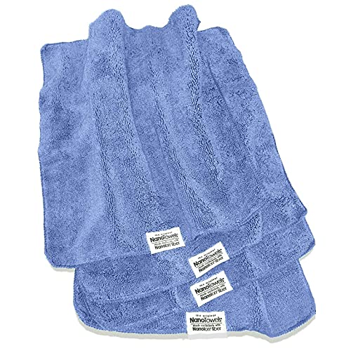  Cleaning Cloths Cleans With Only Water - Wipes Away Dust, Spills & Grime Instantly Without Chemicals Paper Or Microfiber Supplies. Kitchen, Bathroom, Window, Glass 14x14” 4-Pack Nano Blue