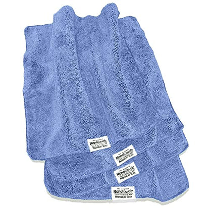  Cleaning Cloths Cleans With Only Water - Wipes Away Dust, Spills & Grime Instantly Without Chemicals Paper Or Microfiber Supplies. Kitchen, Bathroom, Window, Glass 14x14” 4-Pack Nano Blue