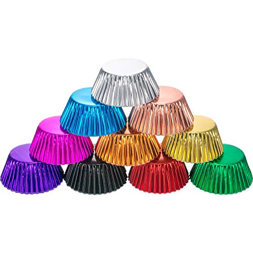  10 Colors Foil Cupcake Liners Standard Paper Baking Cups Muffin Case Decoration Cups(200 Pieces)