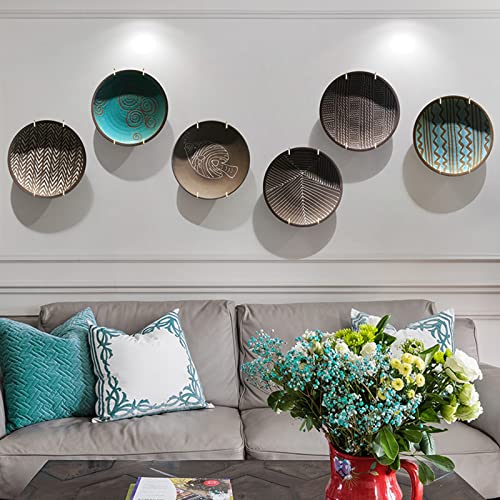  EEEKit 12 Pack Plate Hangers For The Wall, 6 8 10 Inch Invisible Wall Plate Hangers With 16 Pack Wall Hooks, Stainless Hanging Plate Holder For Decorative Plate Antique Dishes Easel Decor