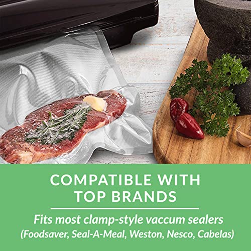  Nutri-Lock Vacuum Sealer Bags - Set Of 2 11x50 & 8x50 Inch BPA-Free Rolls - Vac Seal For Sous Vide & Meal Prep - Commercial Grade Bag