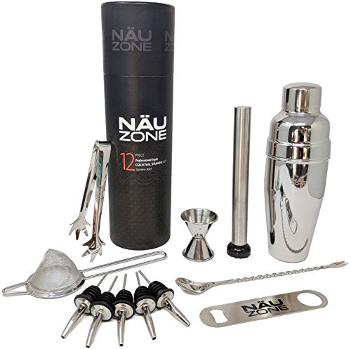  Professional Bartending Kit (12 Piece) | Cocktail Shaker Set | Bar Set With Elegant Stainless Steel Large 30 Oz. Cocktail Shaker - Premium Mixology Bartending Kit | Deluxe Gift Packaging