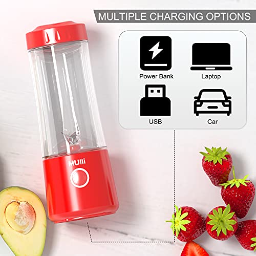  Portable Blender,16oz USB Personal Mixer For Smoothie And Shakes, Mini Blender With Six Blades For Baby Food,Travel,Gym And More