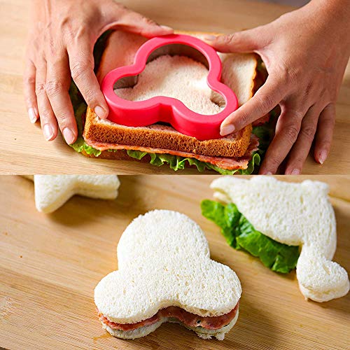  Sandwich Cutters Set 24 For Kids, Holiday Heart Shaped Cookie Cutters Vegetable Fruit Cutter Shape For Boys & Girls With Micky Mouse, Dinosaur, Star, Gingerbread Man Shapes-Food Grade Stainless Steel