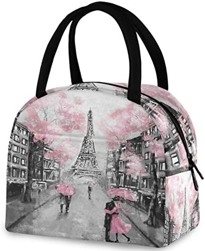 Abstract Giraffes Pattern Reusable Lunch Tote Bag With Front Pocket Zipper Closure Insulated Thermal Cooler Container Bag For Man Women Work Picnic Travel Beach Fishing