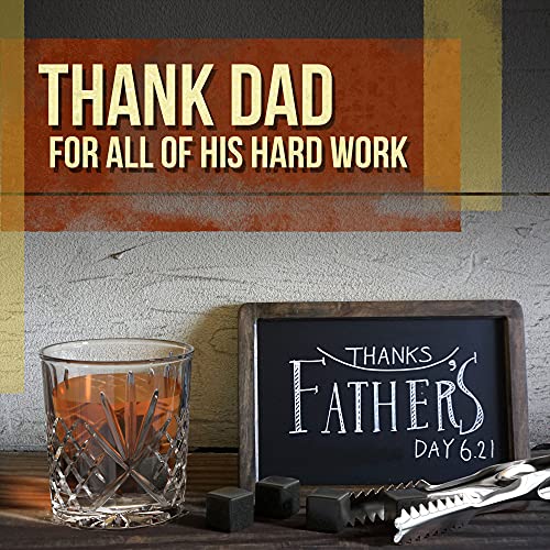  Whiskey Stones Gift Set For Men, Guys, Husband, Fathers Set Of 2 10oz Whiskey Rocks Glasses, 8 Granite Chilling Rocks, 2 Slate Coasters, Stylish Durable Black Wooden Gift Box (Sword Glass)