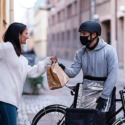  Maxer Insulated Food Delivery Backpack, 13.78" L X 9.85" W X 18.5" H Insulated Cooler Bag, Portable Pizza Delivery Thermal Backpack, Water Resistant Commercial Grade Food Delivery Bag (Black)