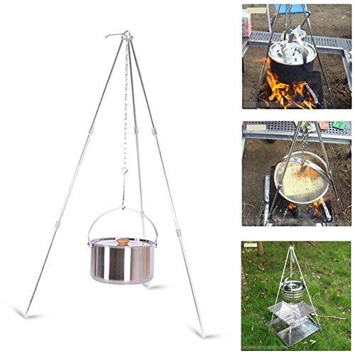  Stand-Tripod Outdoor Tripod Grill Camping Cooking Campfire Holder Picnic Cooking Hanging Grill