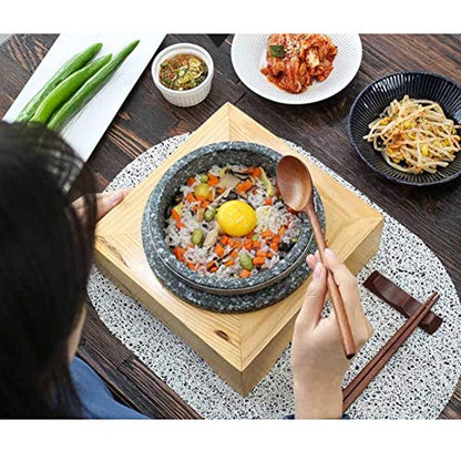  Gopdol Natural Giblet Pot Dolsot Pot With Stone Lid For Nutrition Rice Steamer (Large 7 X 3.5 Inch)