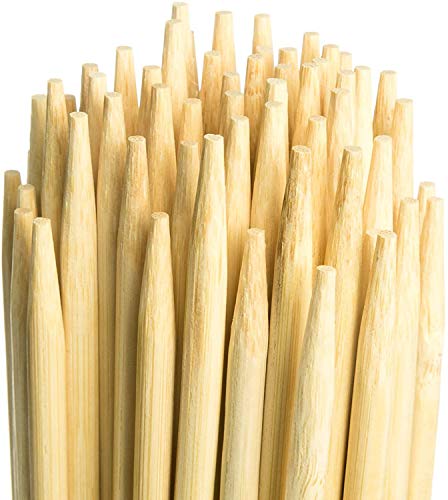  Marshmallow Smores Roasting Bamboo Sticks 120-Pack Extra Long - Safe For Kids Design 36 Inch, 5mm Thick Wooden, Disposable Biodegradable Skewers Outdoor BBQ/Firepit, Hot Dogs, Kebab, S'Mores (120)