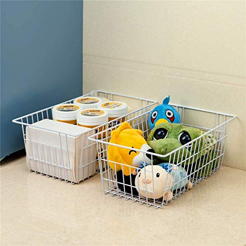  Wire Storage Basket Freezer Organizer Bins Metal Wire Baskets Wire Organizer Storage Baskets For Kitchen, Cabinets, Pantry, Freezer, BathroomSet Of 3