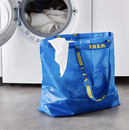  IKEA Frakta Medium Shopping Bags 4 Pack 10 Gal Blue Tote Multi Purpose Durable Material