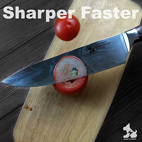  9pcs Essential Kitchen Knife Block Set Pro, Ergonomic Pakkawood Handle, Sharper Steel