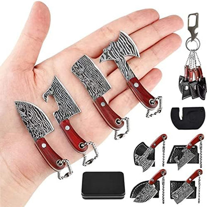  Tiny Knife Chef Keychain With Sheath For Package Opener Box Cutter Letter Opener-8pcs