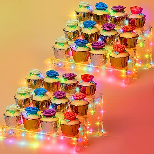  Display Shelf Cake Stand – 4 Tier Shelf Cake Pop Stand – Multifunctional And Durable Acrylic Stand – Mounting Hardware Included – Ideal For Desserts, Cosmetics, Glassware, Figurines