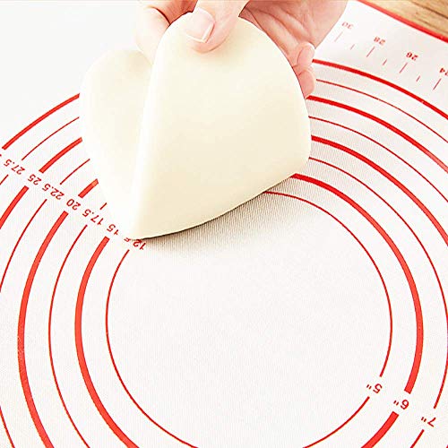  Rolling Pin Nonstick And Silicone Baking Pastry Mat Combo Kit, Adjustable Rolling Pin With Thickness Rings, Rolling Pin For Baking Fondant, Pizza, Pie, Pastry, Pasta, Dough, Cookies (red)