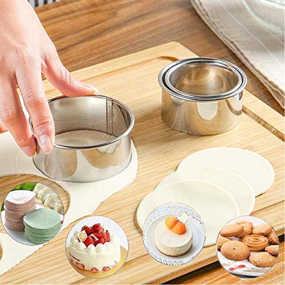  Cookie Cutters - Biscuit Cutters/Stainless Steel Dumpling Cutters/Cake Pastry Cutters / Cake Cookie Scone Cutters Molds Stamps For Cooking Baking ( 3Pcs, Round Edge)
