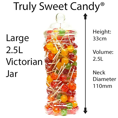  19 Retro Empty Plastic Sweet Jars, 2 Scoops, 2 Tongs And 100 Bags For Truly Sweet Candy Buffet Kit, Sweet Table (Aqua Candy Stripe)