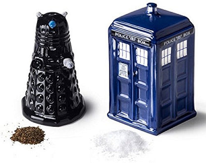  Doctor Who TARDIS Vs Dalek Salt And Pepper Shaker - BBC Licensed
