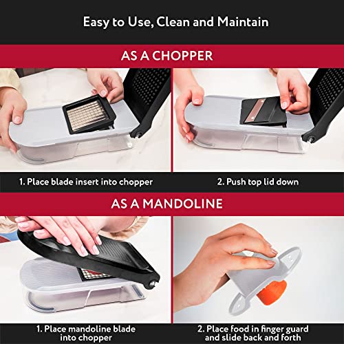  Fullstar Compact Vegetable Chopper - Vegetable Cutter, Food Chopper, Veggie Chopper, Onion Chopper, Vegetable Chopper With Container, Vegetable Slicer, Vegetable Cutter, Mandoline Slicer (6 Inserts)