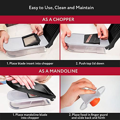  Fullstar Compact Vegetable Chopper - Vegetable Cutter, Food Chopper, Veggie Chopper, Onion Chopper, Vegetable Chopper With Container, Vegetable Slicer, Vegetable Cutter, Mandoline Slicer (6 Inserts)