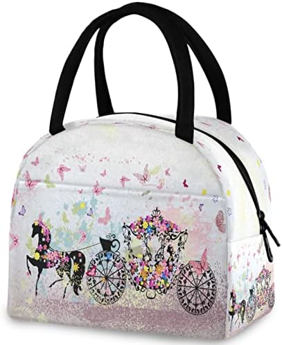  Abstract Giraffes Pattern Reusable Lunch Tote Bag With Front Pocket Zipper Closure Insulated Thermal Cooler Container Bag For Man Women Work Picnic Travel Beach Fishing