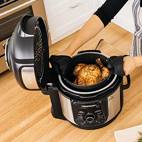 Ninja INJA FD401 Foodi 8-qt. 9-in-1 Deluxe XL Cooker & Air Fryer-Stainless Steel Pressure Cooker, 8-Quart, (Renewed)
