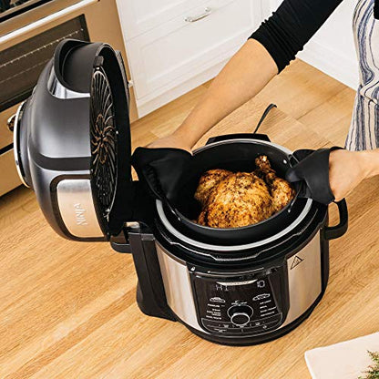 Ninja INJA FD401 Foodi 8-qt. 9-in-1 Deluxe XL Cooker & Air Fryer-Stainless Steel Pressure Cooker, 8-Quart, (Renewed)