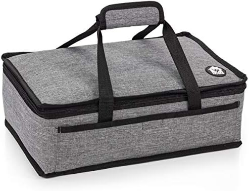  Double Casserole Insulated Travel Carry Bag (Garden Party) For Trip, Birthday Party, Mother's Day, Holiday, Christmas Day, Grocery Store, Supermarket, Outdoor Picnic Etc