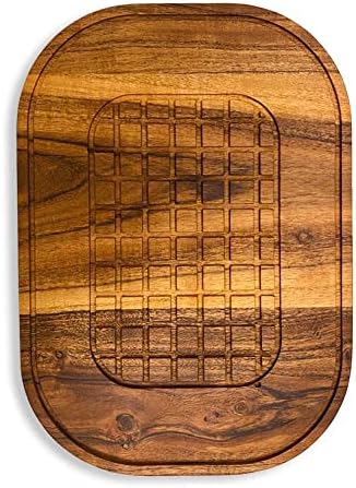  Organic Acacia Kitchen Cutting Chopping Board Platter Wine Holder With Handles For Butcher Block Cheese And Vegetables Fruit & Salad (Butterfly Board 11"L X 13"W)