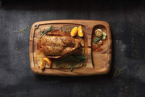  Kansas City Carving Board With Juice Channels, 22 X 15 X 2.5 Inches, Acacia Wood