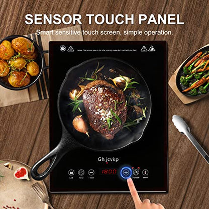  Portable Hot Plate Electric Cooktop, 1800W Single Countertop Burner With 9 Power Levels, Infrared Ceramic Burner For Cooking, Sensor Touch, 4-hour Timer, Safety Lock