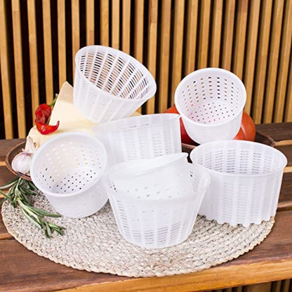  7 Items Cheese Making Kit | Variouse Cheese Molds 0.25-0.6 Kg For Soft Cheeses (7). Cheesemaking From Cow And Goat Milk. Cheese Making Supplies