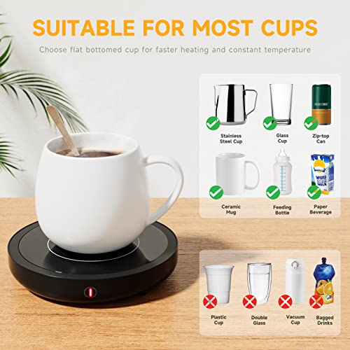  Coffee Mug Warmer Smart Cup Warmer With 3 Temperature Settings Electric Beverage Warmer Plate Auto Shut Off, Coffee, Tea And Milk Warmer For Office Home Desk Use (Cup Not Included)