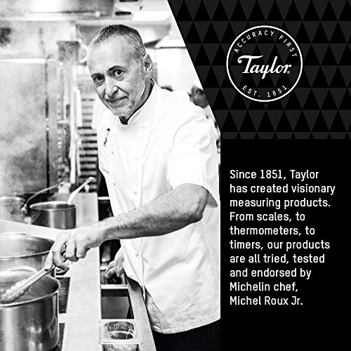 Taylor Pro Digital Kitchen Food Scales With Removable Bowl, Professional Standard With Tare Feature And Precision Accuracy, Stainless Steel Finish, Weighs 5 Kg Capacity