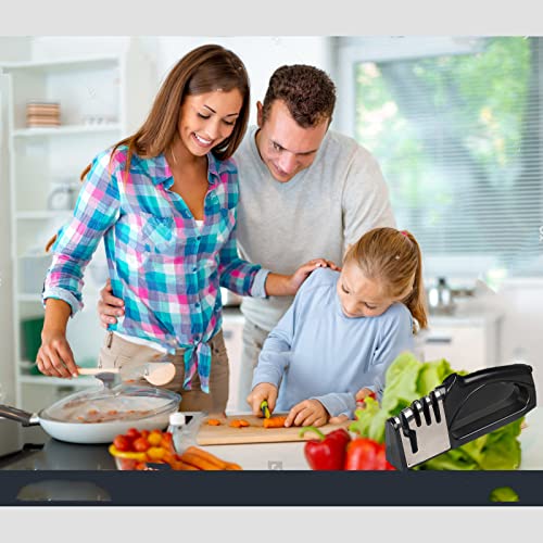 4-in-1 Kitchen Knife Sharpener, 4 Stage Knife Sharpening Tool, Professional Chef's Kitchen Knife Accessories, Manual Knife Sharpeners, Blade Sharpener, Kitchen Knives Repair, Restore And Polish Blades