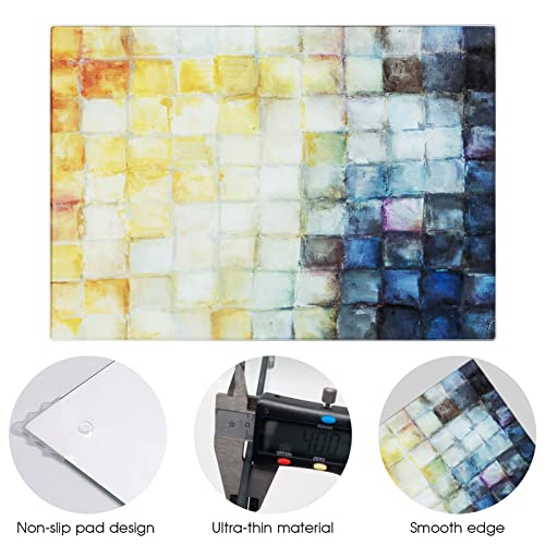  Glass Cutting Board, 16 * 12 Inch Set Of 1 Tempered Glass Cutting Board, Decorative Square Marble Chopping Board For Kitchen, Scratch, Heat, Shatter Resistant Cutting Mat (Mosaic)