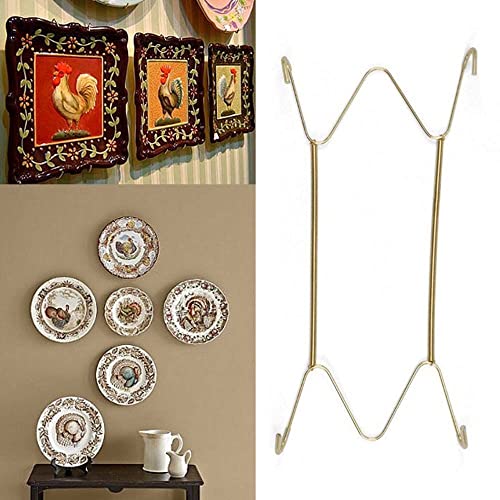  Wall Dish Spring Holder Dismountable Securing Clip Fixed Home Decor Wall Display Golden Dish Decoration Crafts 6/7/8/10/12/14/16 Inch(10 Inch)