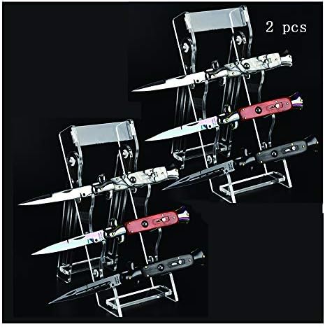  2 Stand Black Knife Display Stand Arcylic (9.8×3.8 In),Fold