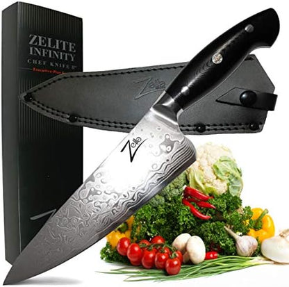  Japanese Paring Knife 4.25 Inch, Paring Knives, Small Knife, Pairing Knife Kitchen, Fruit Knife - Japanese AUS-10 Super Steel 45-Layer Damascus Knife - Deeper Blade - Leather Sheath