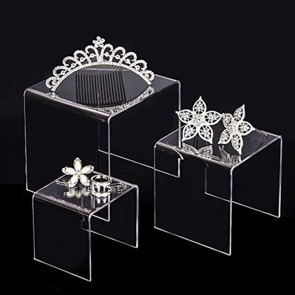  ® 3'' 4'' 5'' -6 PC Clear Acrylic Display Riser Jewelry Showcase Fixtures, Food Display Riser (Set Of 2)
