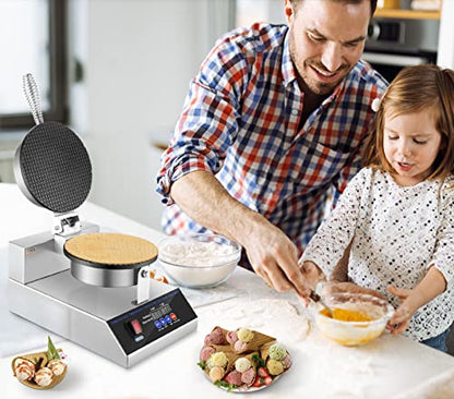  Commercial Ice Cream Chicken Rolls Machine Household Waffle Chicken Rolls Iron Omelet Hotel Restaurant Non Stick PID ControlProgrammable Stainless SteelWaterproof Keypad