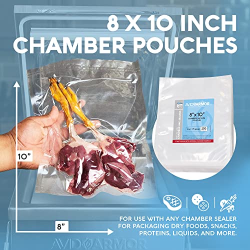  – Chamber Machine Pouches, Pre-Cut Chamber Vacuum Sealer Bags, Heavy Duty Seal Pouch, BPA-Free Chamber Sealer, 8 X 10 Inches, Pack Of 250 Vacuum Chamber Pouches