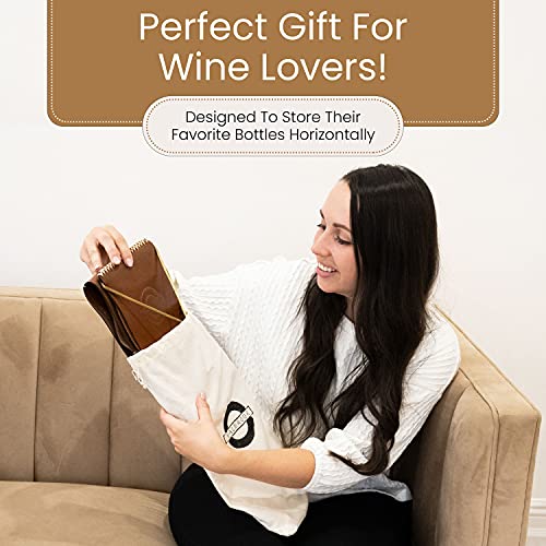  Wall Wine Rack - Leather Wine Rack, Hanging Wine Rack For 6 Bottles, Wine Gifts For Wine Lovers, Wall Mounted Wine Rack And Leather Wine Bottle Holder