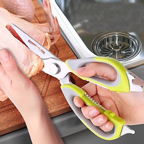  Multi-function Kitchen Shears Heavy Duty Stainless Steel With Ergonomic Handle,Best Multi-function Scissors For Chicken, Poultry, Fish, Meat