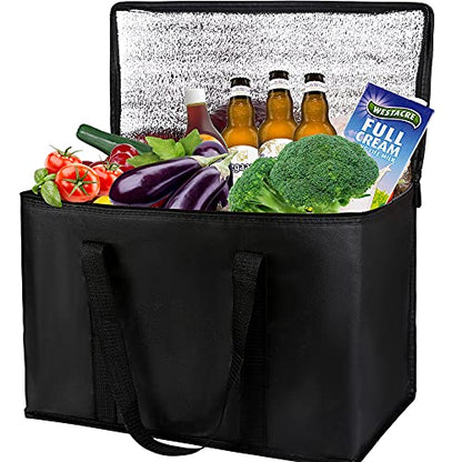  Insulated 3-Pack Car Trunk Organizer - Collapsible, Multi-Compartment Automotive SUV Car Organizer For Storage W/Adjustable Straps - Truck & Car Accessories For Women And Men - Black