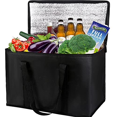  Insulated Trunk Organizer For Car, Storage, Reinforced Handles, Collapsible Multi-Compartment Car Organizers Foldable And Waterproof, 600D Oxford Polyester, Suitable For Any Car, SUV, Mini-Van Reusable Grocery Bag,