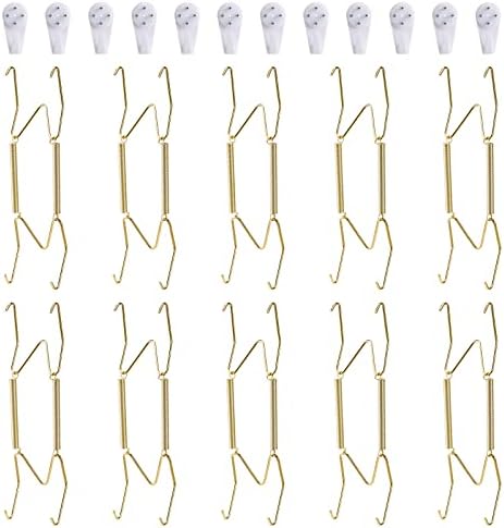  12 Pack Plate Hangers, 6 8 10 Inch Wall Plate Hangers And 16 Pack Wall Hooks, Compatible 6 To 10.5 Inch Decorative Plates, Antique China, Antique Plates And Arts